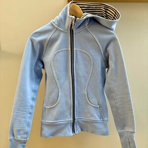 Lululemon Athletica special edition baby blue scuba zip-up hoodie D1/XS/S